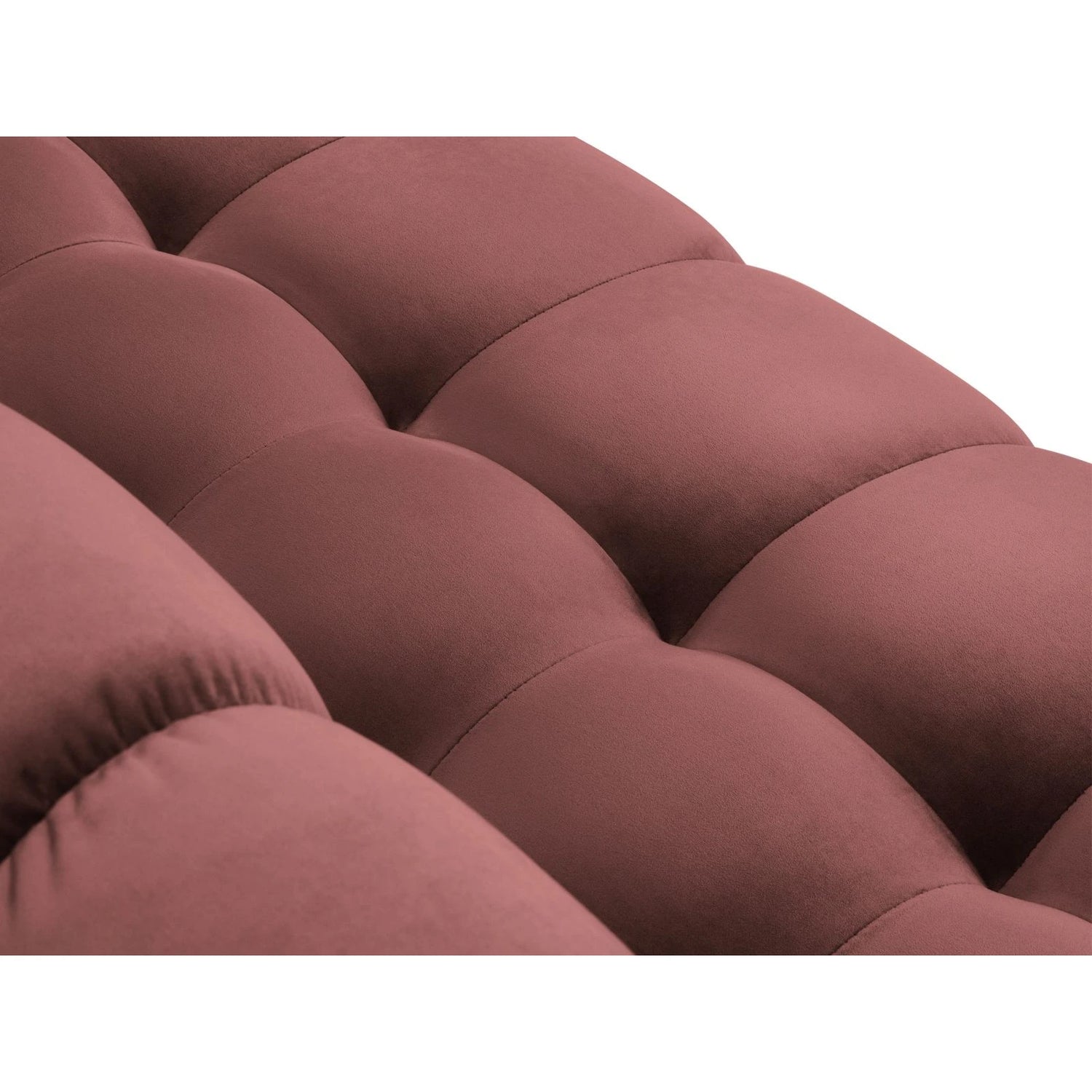 Mamaia 4-Sitzer Ecksofa, Linke Seite, Beine Goldmetall, mit Bezug aus Samt (Blu52) in Rosa, 293x185 cm – Bild 8