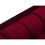 Mamaia 4-Sitzer Ecksofa, Linke Seite, Beine Goldmetall, mit Bezug aus Samt (Blu59) in Rot, 293x185 cm – Bild 7