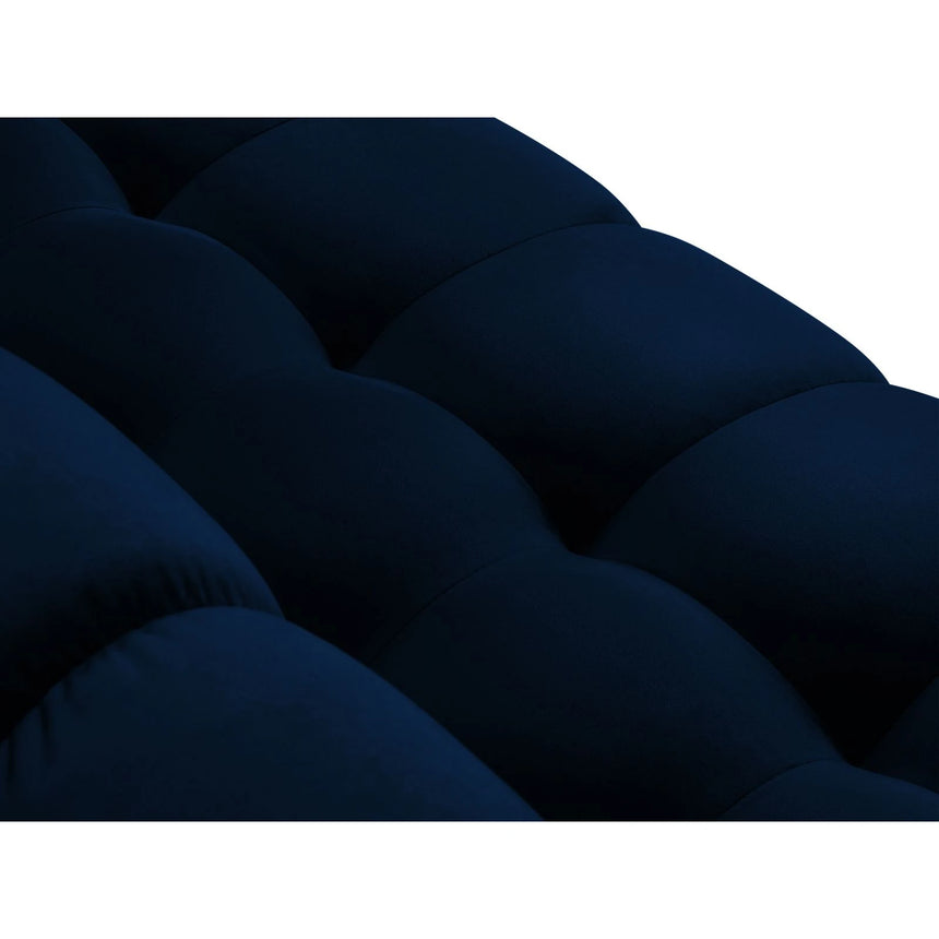 Mamaia 4-Sitzer Ecksofa, Linke Seite, Beine Goldmetall, mit Bezug aus Samt (Blu86) in Königsblau, 293x185 cm – Bild 8