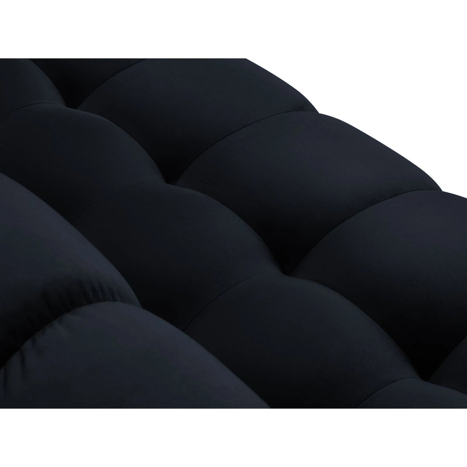 Mamaia 4-Sitzer Ecksofa, Linke Seite, Beine Goldmetall, mit Bezug aus Samt (Blu89) in Dunkelblau, 293x185 cm – Bild 8