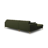 Mamaia 4-Sitzer Ecksofa, Linke Seite, Beine Goldmetall, mit Bezug aus Strukturierter Stoff (Nev39) in Grün, 293x185 cm – Bild 5