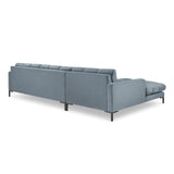 Mamaia 4-Sitzer Ecksofa, Linke Seite, Metallbeine Schwarz, mit Bezug aus Samt (Blu06) in Hellblau, 293x185 cm – Bild 5