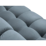 Mamaia 4-Sitzer Ecksofa, Linke Seite, Metallbeine Schwarz, mit Bezug aus Samt (Blu06) in Hellblau, 293x185 cm – Bild 8