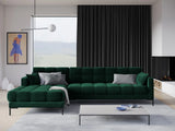 Mamaia 4-Sitzer Ecksofa, Linke Seite, Metallbeine Schwarz, mit Bezug aus Samt (Blu78) in Flaschengrün, 293x185 cm – Bild 2