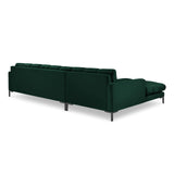 Mamaia 4-Sitzer Ecksofa, Linke Seite, Metallbeine Schwarz, mit Bezug aus Samt (Blu78) in Flaschengrün, 293x185 cm – Bild 5