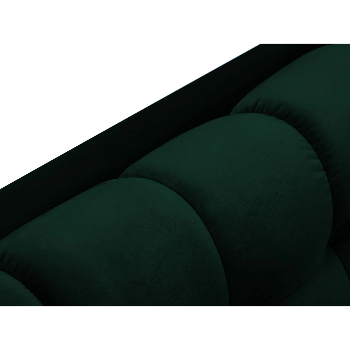 Mamaia 4-Sitzer Ecksofa, Linke Seite, Metallbeine Schwarz, mit Bezug aus Samt (Blu78) in Flaschengrün, 293x185 cm – Bild 7