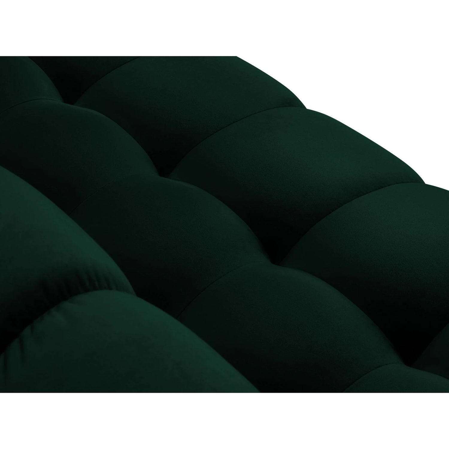 Mamaia 4-Sitzer Ecksofa, Linke Seite, Metallbeine Schwarz, mit Bezug aus Samt (Blu78) in Flaschengrün, 293x185 cm – Bild 8