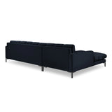 Mamaia 4-Sitzer Ecksofa, Linke Seite, Metallbeine Schwarz, mit Bezug aus Samt (Blu89) in Dunkelblau, 293x185 cm – Bild 5
