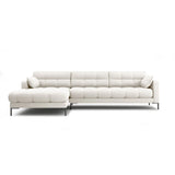 Mamaia 4-Sitzer Ecksofa, Linke Seite, Metallbeine Schwarz, mit Bezug aus Samt oder Strukturstoff, 293x185 cm – Bild 1
