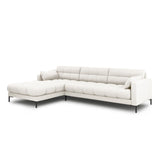 Mamaia 4-Sitzer Ecksofa, Linke Seite, Metallbeine Schwarz, mit Bezug aus Samt oder Strukturstoff, 293x185 cm – Bild 3