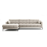 Mamaia 4-Sitzer Ecksofa, Linke Seite, Metallbeine Schwarz, mit Bezug aus Strukturierter Stoff (Nev04) in Beige, 293x185 cm – Bild 1