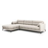 Mamaia 4-Sitzer Ecksofa, Linke Seite, Metallbeine Schwarz, mit Bezug aus Strukturierter Stoff (Nev04) in Beige, 293x185 cm – Bild 3