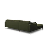 Mamaia 4-Sitzer Ecksofa, Linke Seite, Metallbeine Schwarz, mit Bezug aus Strukturierter Stoff (Nev39) in Grün, 293x185 cm – Bild 5