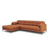 Mamaia 4-Sitzer Ecksofa, Linke Seite, Metallbeine Schwarz, mit Bezug aus Strukturierter Stoff (Nev52) in Ziegel, 293x185 cm – Bild 3
