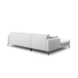 Mamaia 4-Sitzer Ecksofa, Linke Seite, Metallbeine Schwarz, mit Bezug aus Strukturierter Stoff (Nev80) in Hellgrau, 293x185 cm – Bild 5