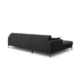 Mamaia 4-Sitzer Ecksofa, Linke Seite, Metallbeine Schwarz, mit Bezug aus Strukturierter Stoff (Nev97) in Dunkelgrau, 293x185 cm – Bild 5