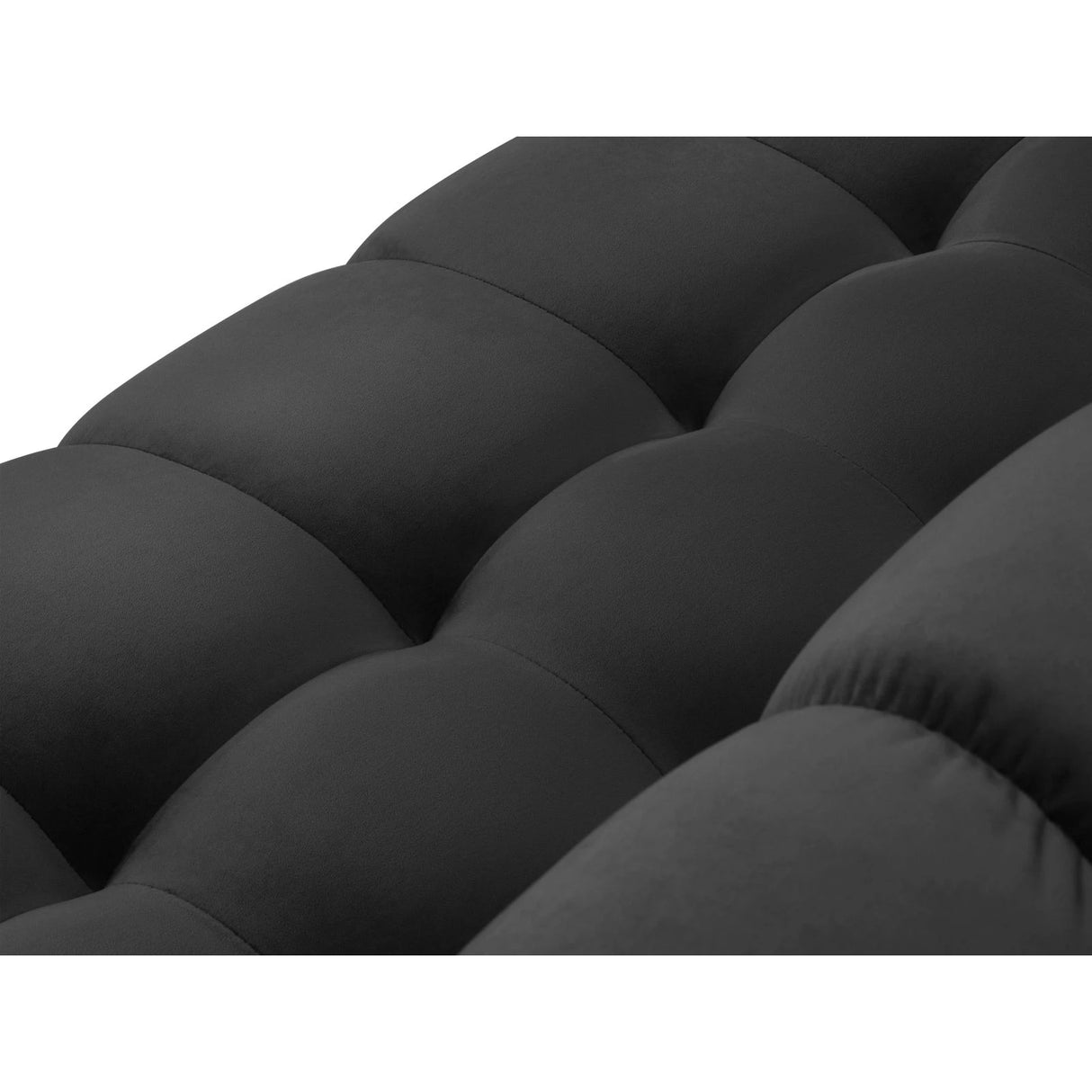 Mamaia 4-Sitzer Ecksofa, Rechte Seite, Metallbeine Schwarz, mit Bezug aus Samt (Blu18) in Dunkelgrau, 293x185 cm – Bild 8