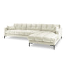 Mamaia 4-Sitzer Ecksofa, Rechte Seite, Metallbeine Schwarz, mit Bezug aus Samt (Blu22) in Leichtes Beige, 293x185 cm – Bild 1