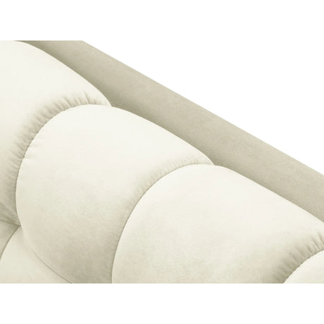 Mamaia 4-Sitzer Ecksofa, Rechte Seite, Metallbeine Schwarz, mit Bezug aus Samt (Blu22) in Leichtes Beige, 293x185 cm – Bild 7