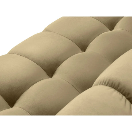 Mamaia 4-Sitzer Ecksofa, Rechte Seite, Metallbeine Schwarz, mit Bezug aus Samt (Blu28) in Beige, 293x185 cm – Bild 8