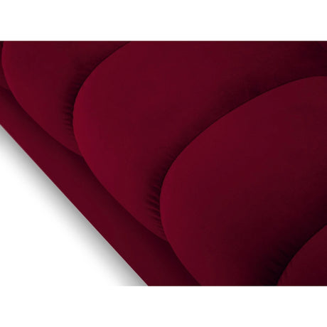 Mamaia 4-Sitzer Ecksofa, Rechte Seite, Metallbeine Schwarz, mit Bezug aus Samt (Blu59) in Rot, 293x185 cm – Bild 6