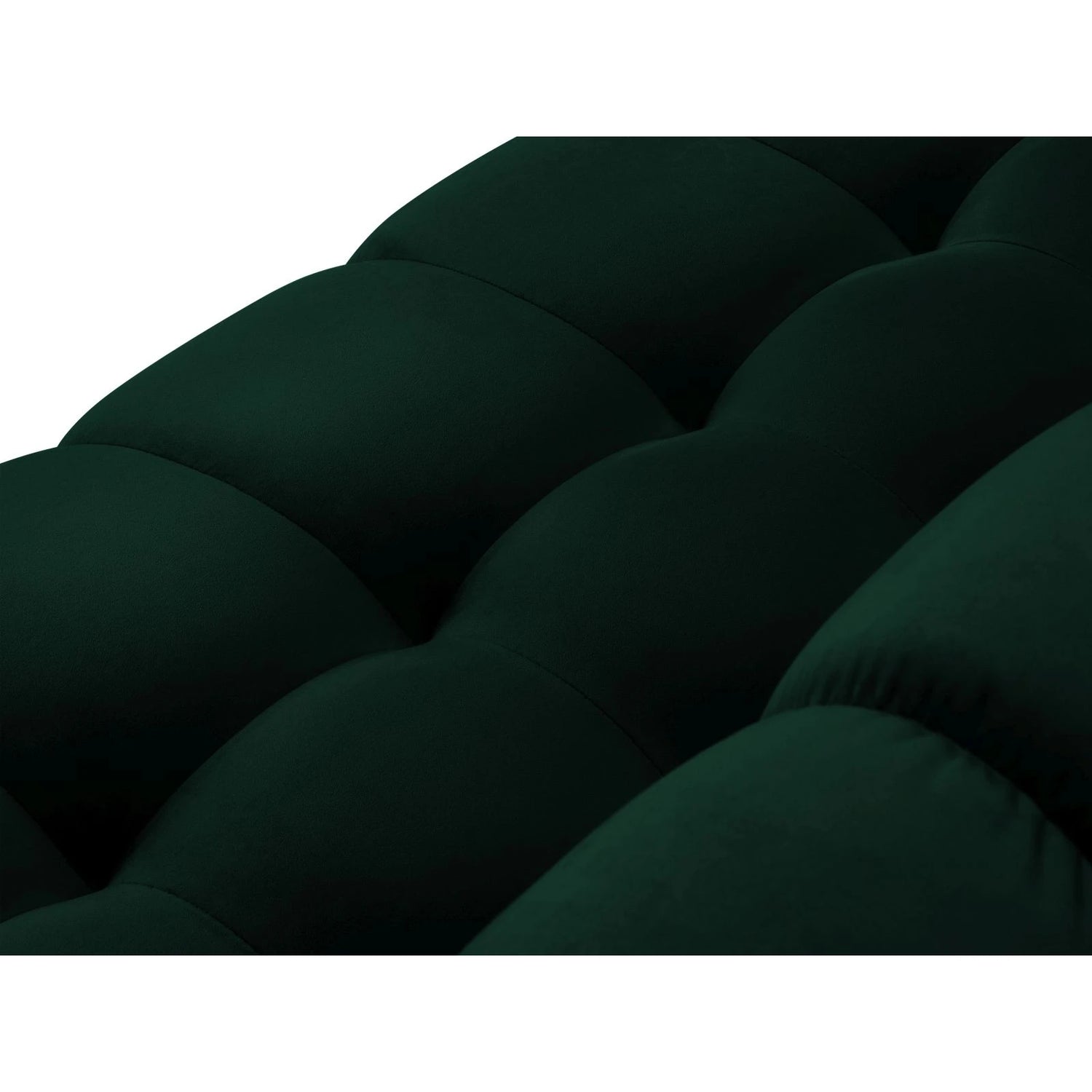 Mamaia 4-Sitzer Ecksofa, Rechte Seite, Metallbeine Schwarz, mit Bezug aus Samt (Blu78) in Flaschengrün, 293x185 cm – Bild 8