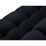 Mamaia 4-Sitzer Ecksofa, Rechte Seite, Metallbeine Schwarz, mit Bezug aus Samt (Blu89) in Dunkelblau, 293x185 cm – Bild 8