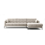 Mamaia 4-Sitzer Ecksofa, Rechte Seite, Metallbeine Schwarz, mit Bezug aus Strukturierter Stoff (Nev04) in Beige, 293x185 cm – Bild 1