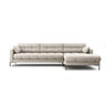 Mamaia 4-Sitzer Ecksofa, Rechte Seite, Metallbeine Schwarz, mit Bezug aus Strukturierter Stoff (Nev04) in Beige, 293x185 cm – Bild 1