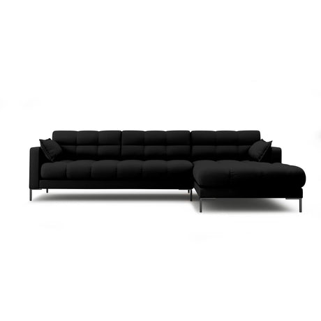 Mamaia 4-Sitzer Ecksofa, Rechte Seite, Metallbeine Schwarz, mit Bezug aus Strukturierter Stoff (Nev100) in Schwarz, 293x185 cm – Bild 1
