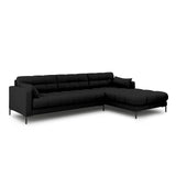 Mamaia 4-Sitzer Ecksofa, Rechte Seite, Metallbeine Schwarz, mit Bezug aus Strukturierter Stoff (Nev100) in Schwarz, 293x185 cm – Bild 3