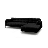 Mamaia 4-Sitzer Ecksofa, Rechte Seite, Metallbeine Schwarz, mit Bezug aus Strukturierter Stoff (Nev100) in Schwarz, 293x185 cm – Bild 4