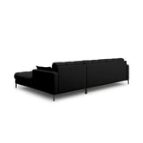 Mamaia 4-Sitzer Ecksofa, Rechte Seite, Metallbeine Schwarz, mit Bezug aus Strukturierter Stoff (Nev100) in Schwarz, 293x185 cm – Bild 5
