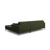 Mamaia 4-Sitzer Ecksofa, Rechte Seite, Metallbeine Schwarz, mit Bezug aus Strukturierter Stoff (Nev39) in Grün, 293x185 cm – Bild 5