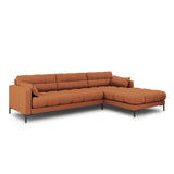 Mamaia 4-Sitzer Ecksofa, Rechte Seite, Metallbeine Schwarz, mit Bezug aus Strukturierter Stoff (Nev52) in Ziegel, 293x185 cm – Bild 3