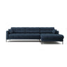 Mamaia 4-Sitzer Ecksofa, Rechte Seite, Metallbeine Schwarz, mit Bezug aus Strukturierter Stoff (Nev77) in Blau, 293x185 cm – Bild 1
