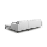 Mamaia 4-Sitzer Ecksofa, Rechte Seite, Metallbeine Schwarz, mit Bezug aus Strukturierter Stoff (Nev80) in Hellgrau, 293x185 cm – Bild 5