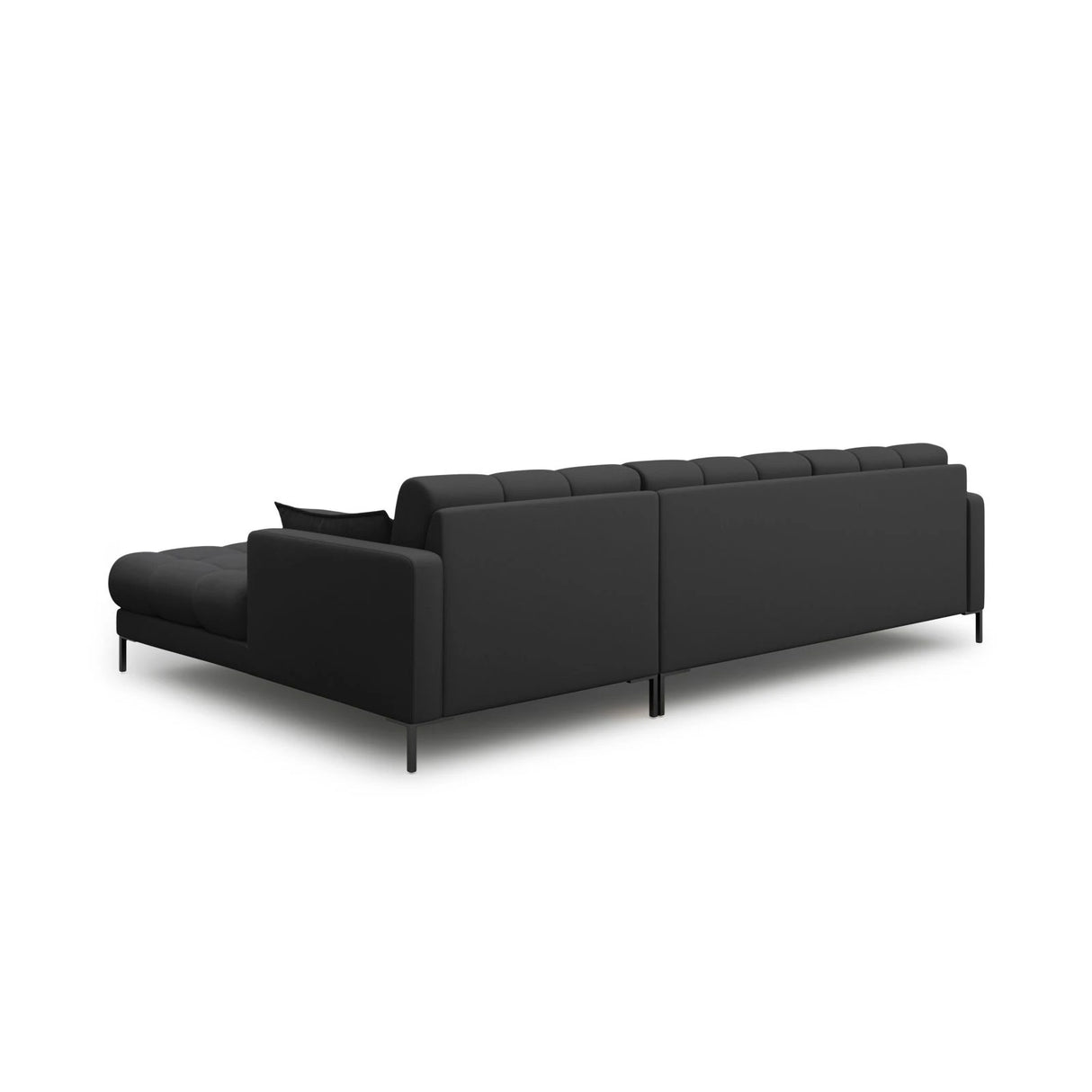 Mamaia 4-Sitzer Ecksofa, Rechte Seite, Metallbeine Schwarz, mit Bezug aus Strukturierter Stoff (Nev97) in Dunkelgrau, 293x185 cm – Bild 5