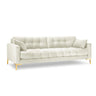 Mamaia 4-Sitzer Sofa, Beine Goldmetall, mit Bezug aus Samt (Blu22) in Leichtes Beige, 217x96 cm – Bild 1