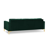 Mamaia 4-Sitzer Sofa, Beine Goldmetall, mit Bezug aus Samt (Blu78) in Flaschengrün, 217x96 cm – Bild 5
