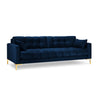 Mamaia 4-Sitzer Sofa, Beine Goldmetall, mit Bezug aus Samt (Blu86) in Königsblau, 217x96 cm – Bild 1