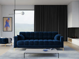 Mamaia 4-Sitzer Sofa, Beine Goldmetall, mit Bezug aus Samt (Blu86) in Königsblau, 217x96 cm – Bild 2