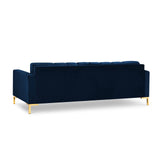 Mamaia 4-Sitzer Sofa, Beine Goldmetall, mit Bezug aus Samt (Blu86) in Königsblau, 217x96 cm – Bild 5