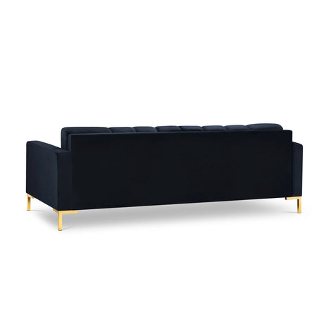 Mamaia 4-Sitzer Sofa, Beine Goldmetall, mit Bezug aus Samt (Blu89) in Dunkelblau, 217x96 cm – Bild 5