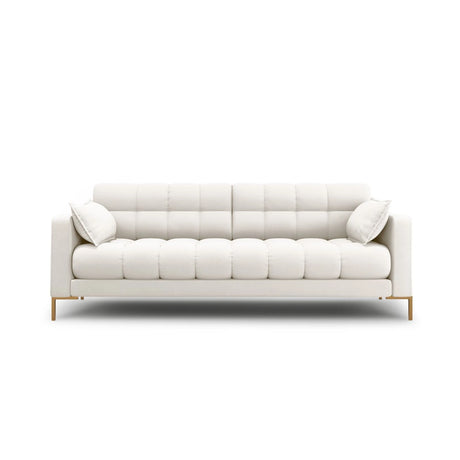 Mamaia 4-Sitzer Sofa, Beine Goldmetall, mit Bezug aus Samt oder Strukturstoff, 217x96 cm – Bild 1