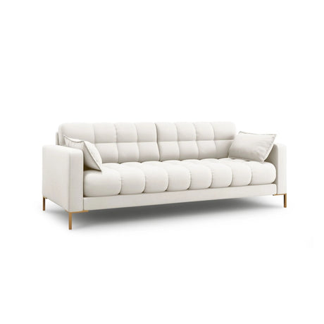Mamaia 4-Sitzer Sofa, Beine Goldmetall, mit Bezug aus Samt oder Strukturstoff, 217x96 cm – Bild 3