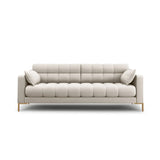 Mamaia 4-Sitzer Sofa, Beine Goldmetall, mit Bezug aus Strukturierter Stoff (Nev04) in Beige, 217x96 cm – Bild 1