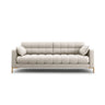 Mamaia 4-Sitzer Sofa, Beine Goldmetall, mit Bezug aus Strukturierter Stoff (Nev04) in Beige, 217x96 cm – Bild 1