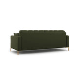 Mamaia 4-Sitzer Sofa, Beine Goldmetall, mit Bezug aus Strukturierter Stoff (Nev39) in Grün, 217x96 cm – Bild 4
