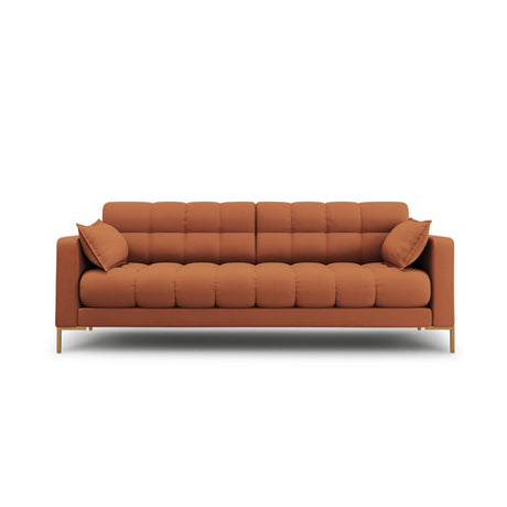 Mamaia 4-Sitzer Sofa, Beine Goldmetall, mit Bezug aus Strukturierter Stoff (Nev52) in Ziegel, 217x96 cm – Bild 1